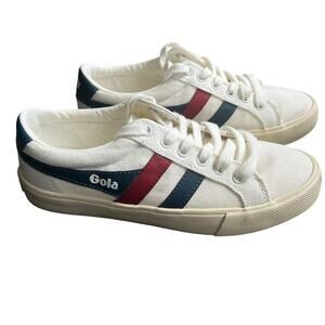 Gola VARSITY White Vegan Lace Up Women’s Sz 6 Low Top Sneakers Shoes